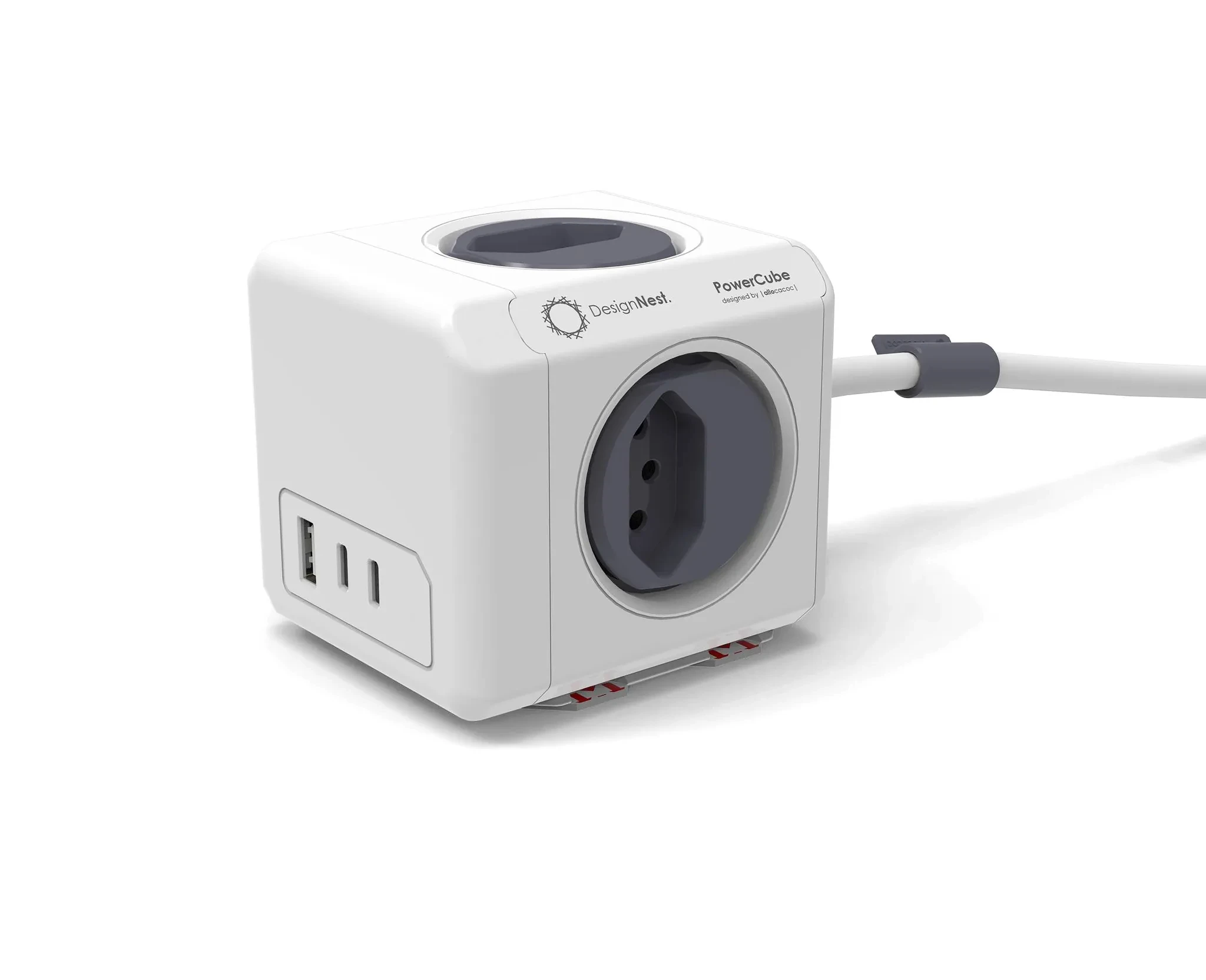 POWERCUBE Socket extend white 66.11558GY 4xT.13 2xUSB-C 1xUSB-A 35W