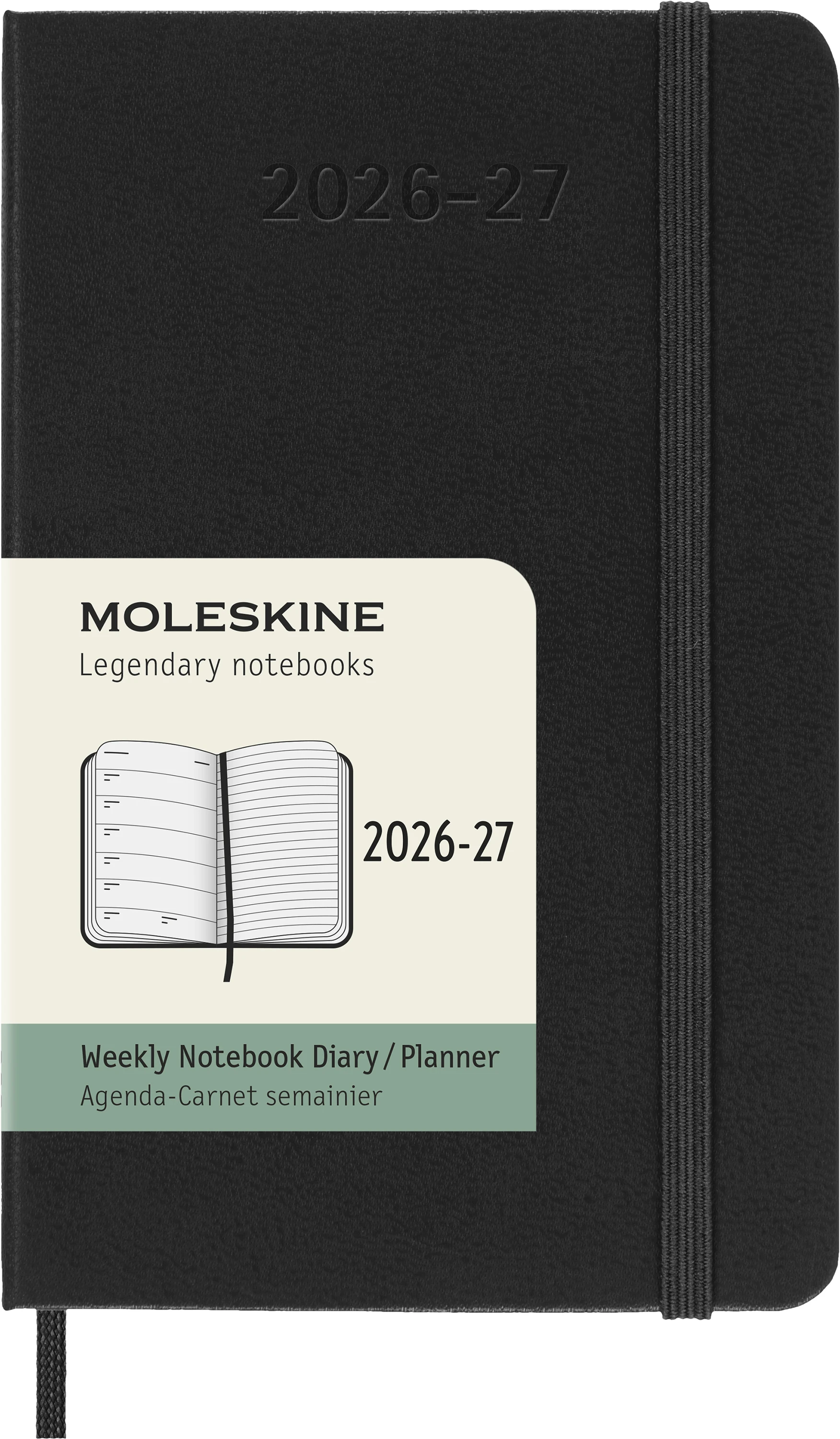 MOLESKINE Wochen-Notizkalender 26/27 DHB18WN2Y27 18M liniert HC schwarz 9x14cm