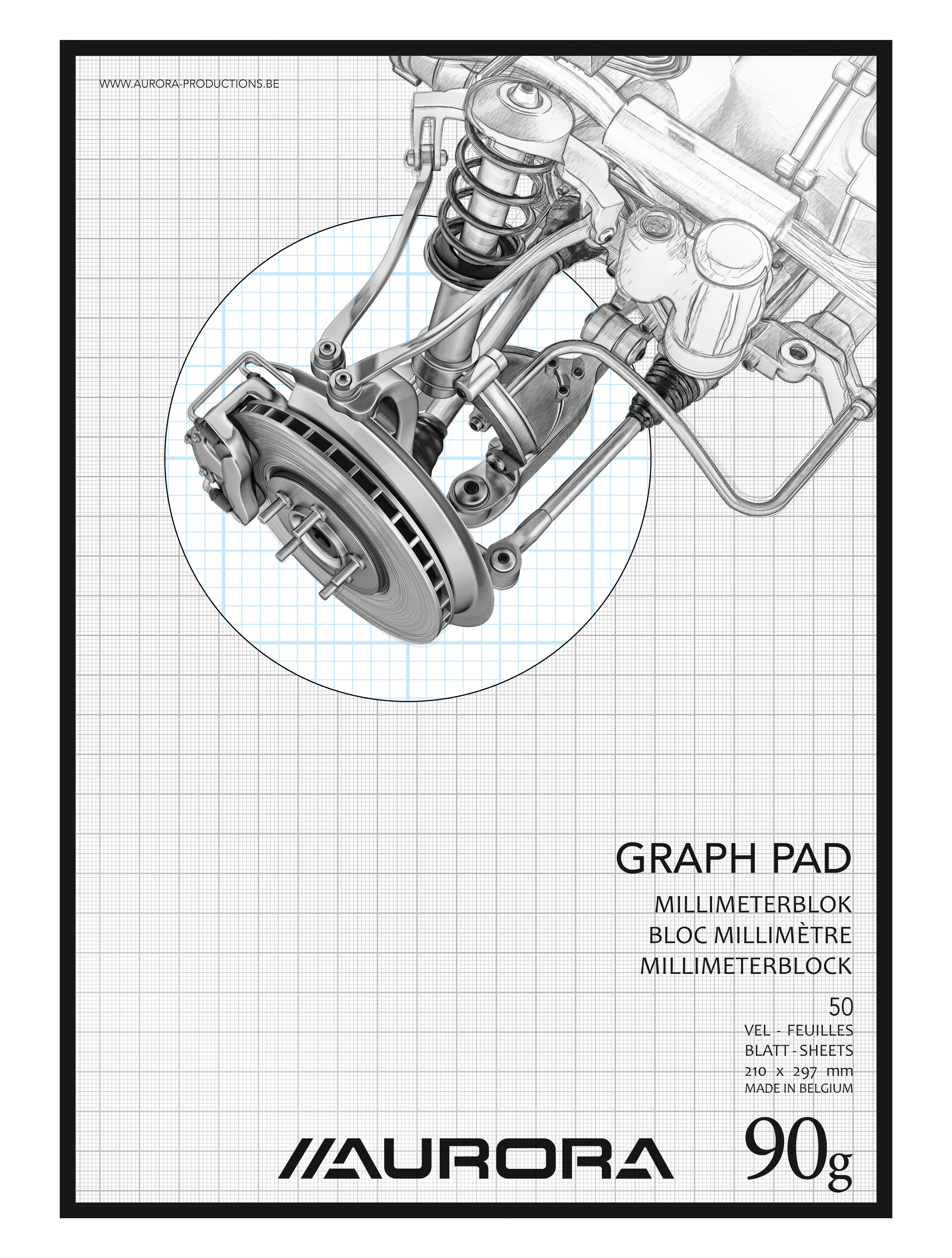 AURORA Millimeterpapier A4 MID51 90g weiss 50 Blatt