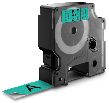 DYMO Schriftband D1 S0720890 schwarz/grün 19mm/7m DYMO Schriftband D1 S0720890 schwarz/grün 19mm/7m