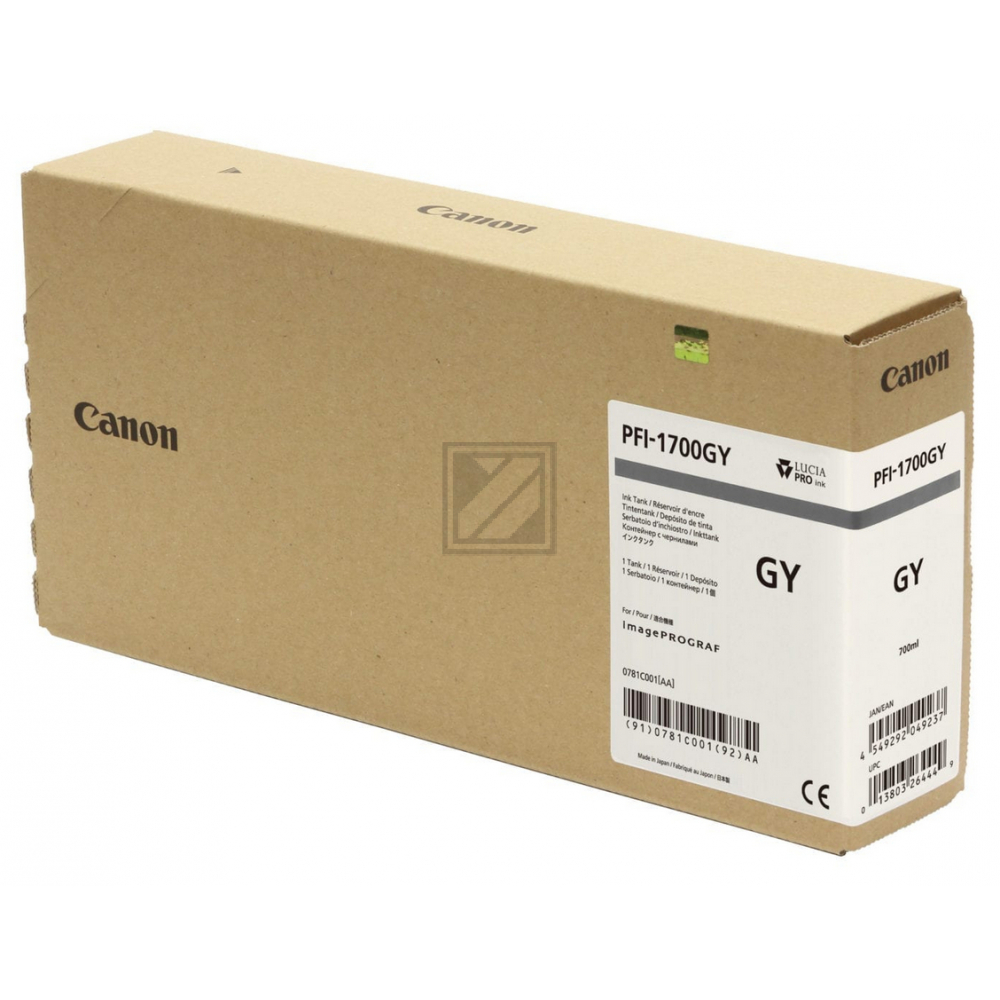 CANON Tintenpatrone grey PFI1700G iPF PRO-2000/PRO-6000S 700ml CANON Tintenpatrone grey PFI1700G iPF PRO-2000/PRO-6000S 700ml