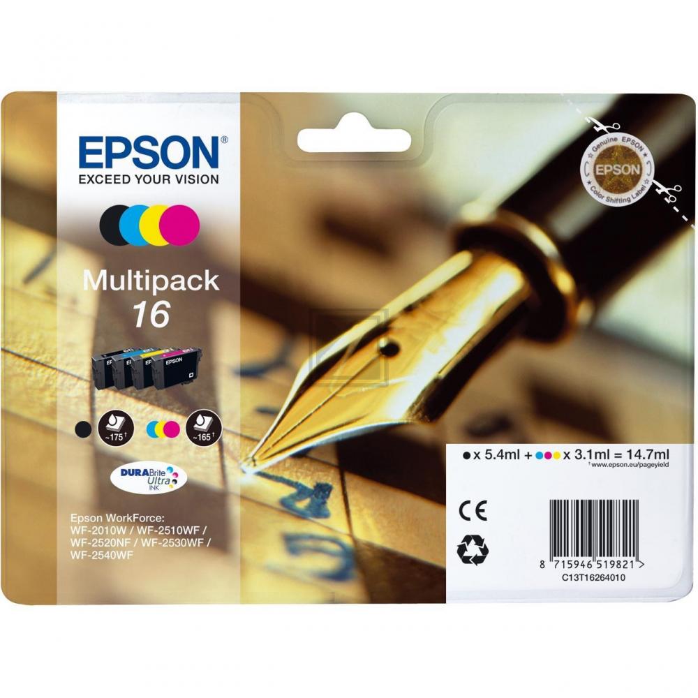 EPSON Multipack Tinte 16 CMYBK T162640 WF 2010/2540 165/175 Seiten