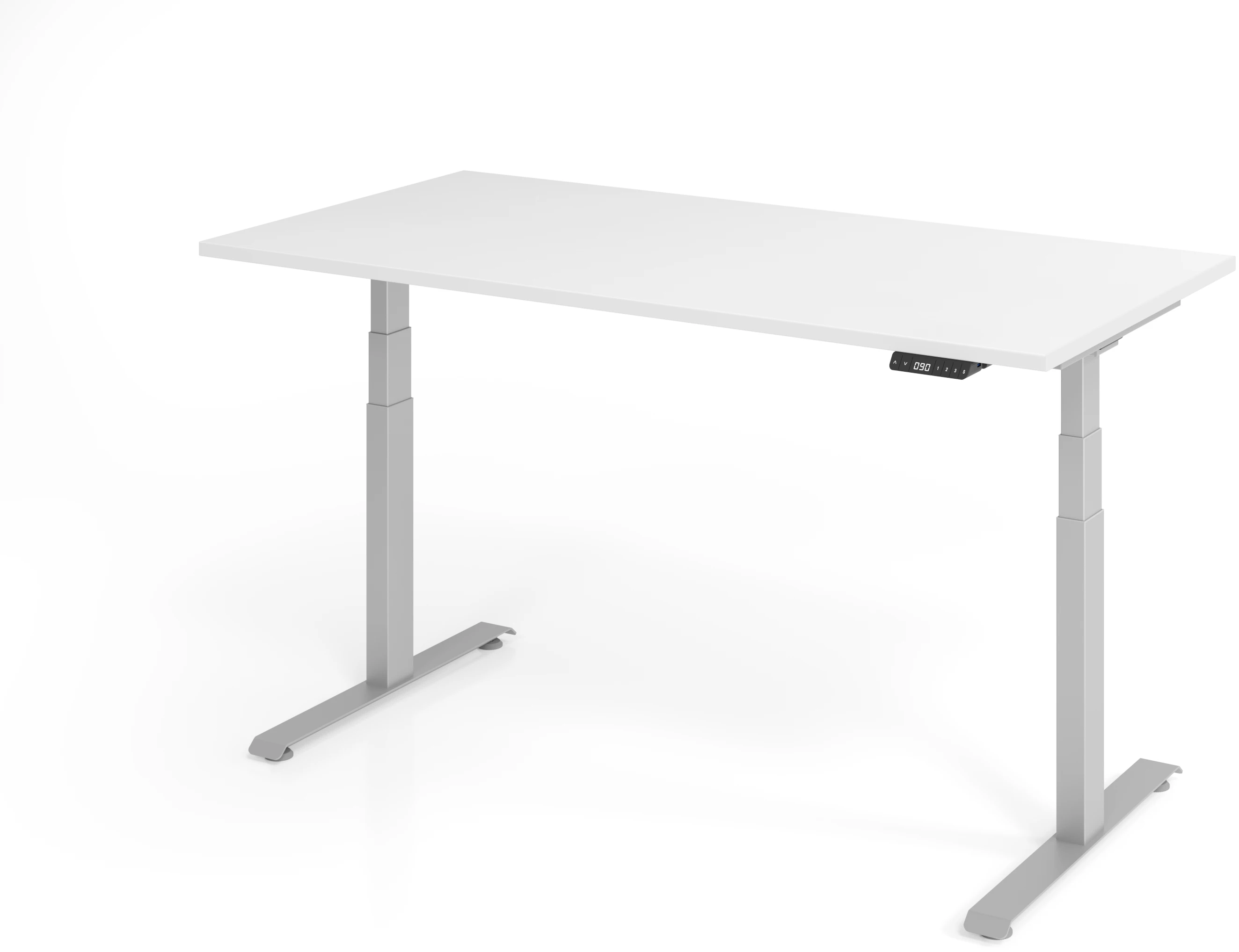 APOLLO Bürotisch LXK 160x80cm VLXK6516/W/S weiss/silber, elektrisch
