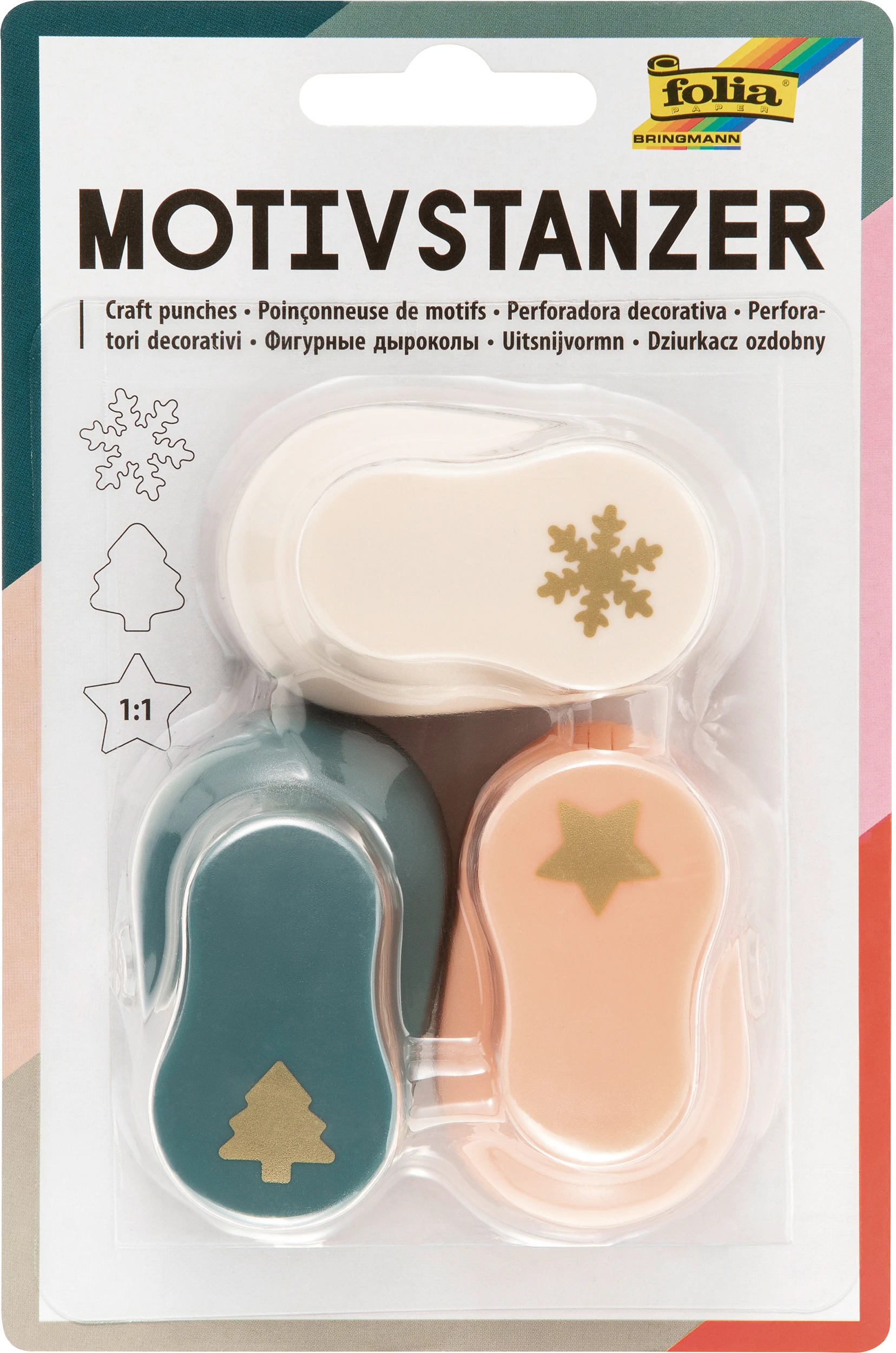 FOLIA Motivstanzer Set 7009 Weihnachten 3 Stück