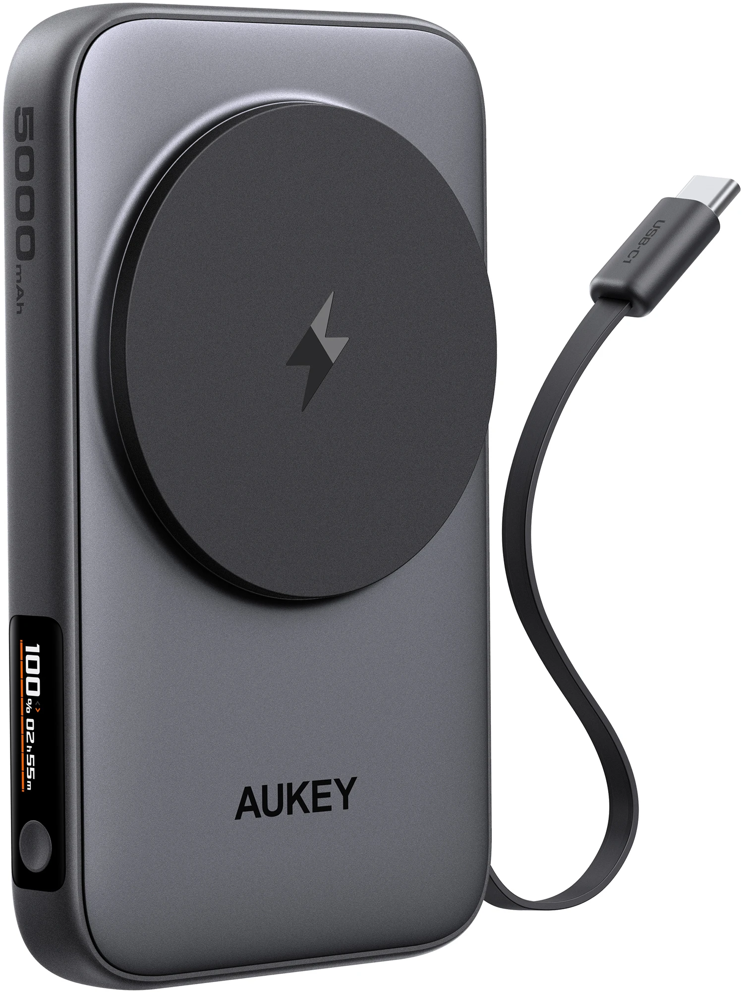 AUKEY MagFusion Reel 5000mAh PB-MS11 PB,Qi2 Wirel.Retract.Cable