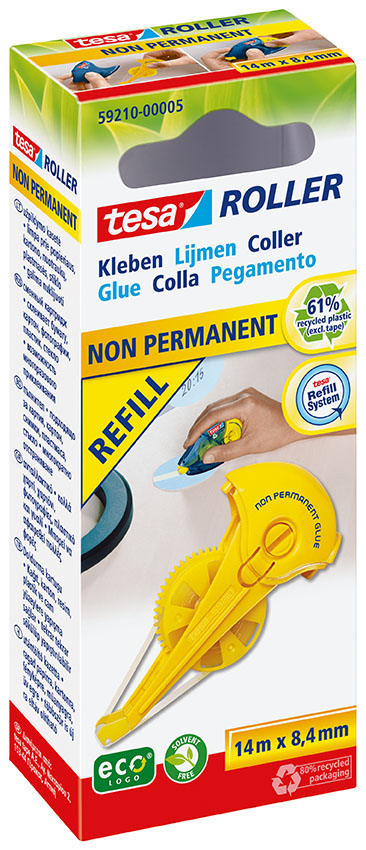 TESA Kleberoller Non-Permanent 592100000 Refill, transparent 8.4mmx14m