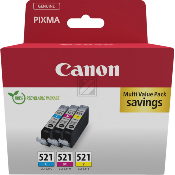 CANON Multipack Tinte CMY CLI-521Pack PIXMA IP 3600 3x9ml CANON Multipack Tinte CMY CLI-521Pack PIXMA IP 3600 3x9ml