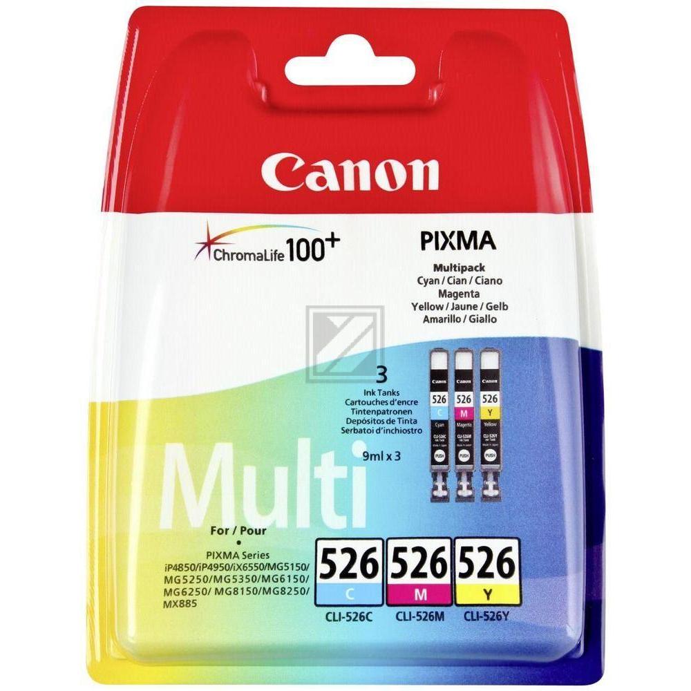 CANON Multipack Tinte CMY CLI-526PACK PIXMA iP 4850 3x9ml
