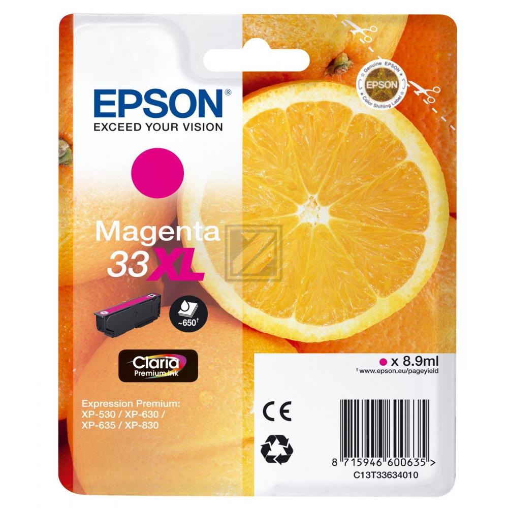EPSON Tintenpatrone 33XL magenta T336340 XP-530/630/830 650 Seiten EPSON Tintenpatrone 33XL magenta T336340 XP-530/630/830 650 Seiten