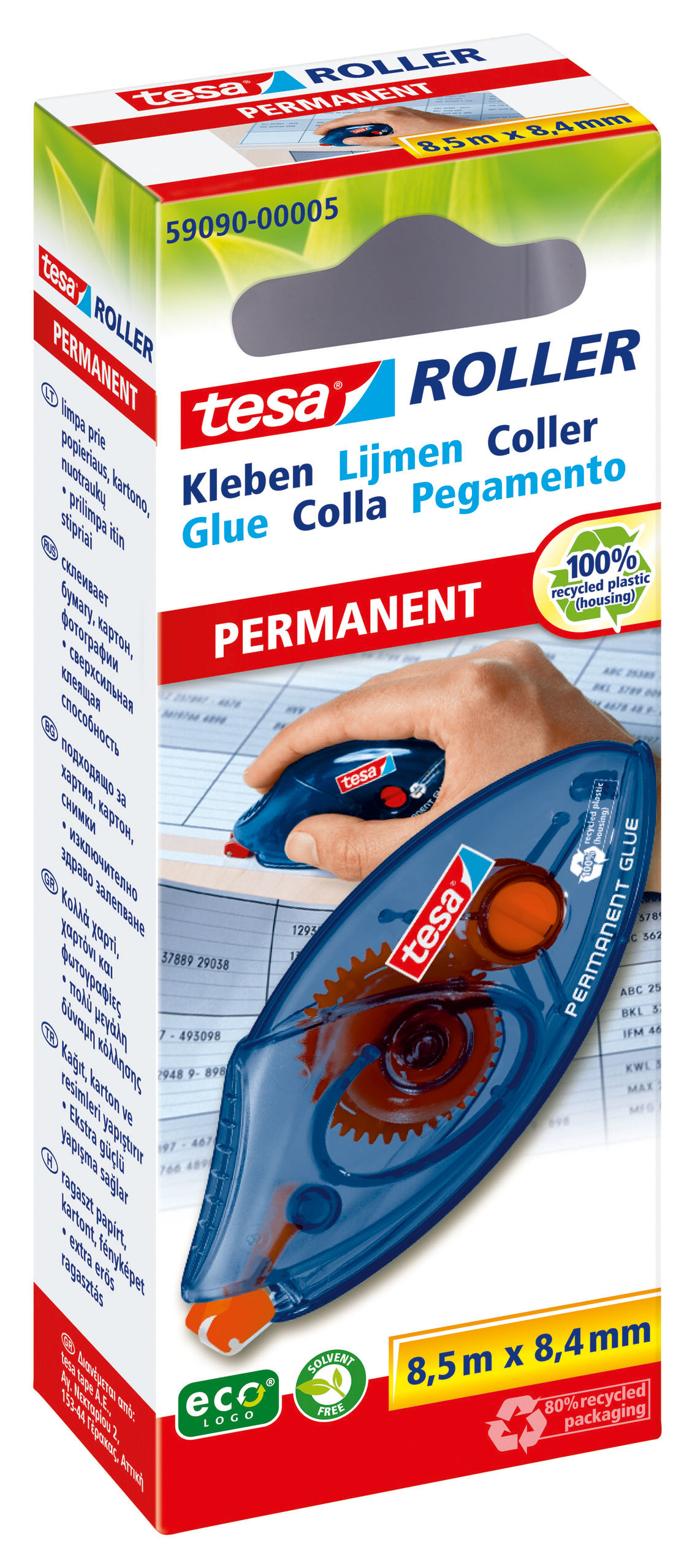 TESA Kleberoller Permanent 590900000 transparent 8.4mmx8.5m